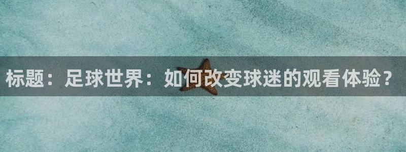 世界杯16强赛程表:标题:足球世界:如何改变球迷的观看体验?